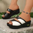 thumbnail image 3 of Dakaela Womens Orthotic Walking Sandals Arch Support Summer Slides Platform Wedge Flip Flops Black 8.5, 3 of 7