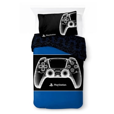 Sony Playstation Ensemble de Douillette et Taie d'Oreiller Réversible pour Lit 1 ou 2 Places Pour Enfants, 100% Polyester