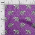 thumbnail image 1 of oneOone Viscose Jersey Fabric Elephant Block Print Fabric BTY 60 Inch Wide, 1 of 5