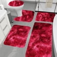thumbnail image 1 of Dvkptbk Mixed Colors Bath Mats 5 Set Bathroom Rugs For 5 Pcs Toilet Mats Universal Soft Comfortable Water Absorption Non-Slip Thick Machine Washable Easy Dry Dark Color, 1 of 8