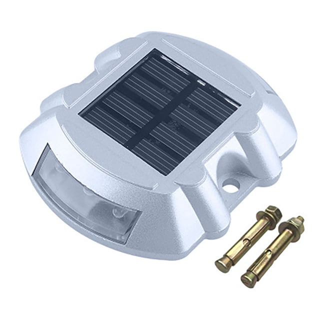 Lampe de Pointe Solaire pour Route, Lampe de Nuit avec Réflecteur, Recharge Intelligente, Clignotement et 2 Modes d'Éclairage Constants (Version à Luminosité Intermittente), Ip68 Wate