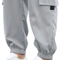 thumbnail image 3 of RXIRUCGD Men's Solid Color Pocket Work Pants Casual Leggings, Gray, Size: S, 3 of 4