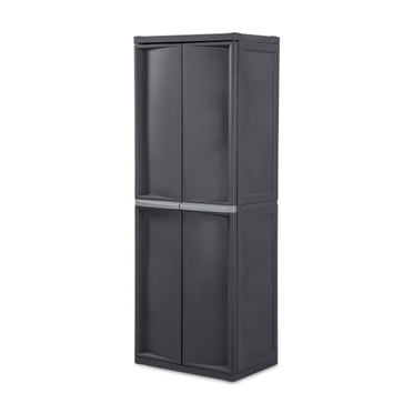 Sterilite Adjustable 4-Shelf Storage Cabinet With Doors, Gray | 01423V01