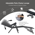 thumbnail image 3 of Costway Chaise Longue Pliante de Patio Extérieure Portable Inclinable pour la Plage Gris, 3 of 8
