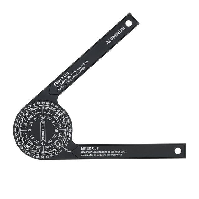 7-inch Miter Saws Protractor Rust Proof Aluminum Alloy Accurate Reading Scales Inside & Outside Miter