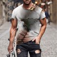 thumbnail image 1 of Qertyioot T-shirt à Manches Courtes Imprimé pour Hommes à Col Rond Décontracté Mode Manches Courtes Été Liquidation, 1 of 5