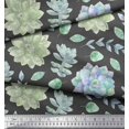 thumbnail image 1 of Soimoi Gray Velvet Fabric Leaves & Flower Floral Print Fabric by Yard 58 Inch Wide, 1 of 3