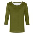 thumbnail image 4 of HKEJIAOI Blouse pour Femmes 3/4 Manches Imprimé Floral Col Rond 5XL Été Tops, 4 of 5