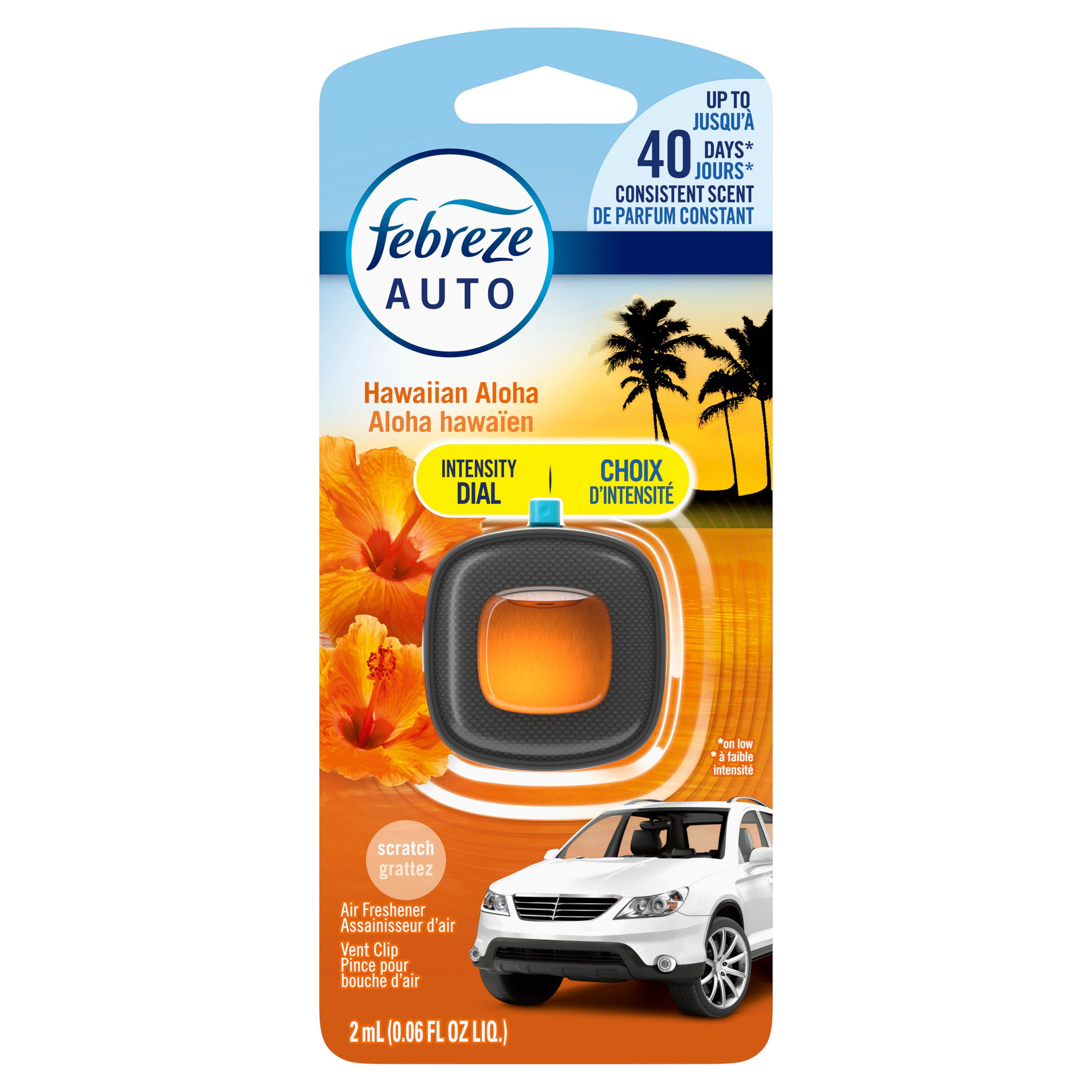 Febreze Car Air Freshener, Odor-Fighting Automotive Vent Clip, Hawaiian Aloha Scent, 1ct