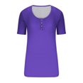 thumbnail image 3 of Timegard Going out Tops for Women Square Neck Button Short Sleeve Ribbed Slim Summer Dressy Casual Tops, 3 of 4