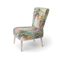 thumbnail image 3 of Designart "Pop Art Palm Trees III" Multi-Color Floral Upholstered Accent Chair - Traditional Arm Chair For Living Room, 3 of 7