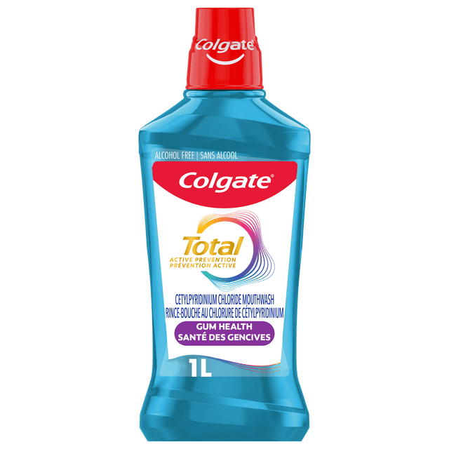 Colgate Total Active Prevention Gum Health Alcohol Free Mouthwash, Mint, 1L