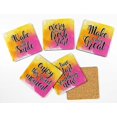 thumbnail image 2 of Inkdotpot Set of 6 Drink Coasters Easy Clean 4-inch SquareCoastersCork Base-Reusable- Quotes, 2 of 8