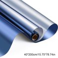 thumbnail image 3 of Window Film Privacy Reflective Mirror Film Removable Heat Insulation Stick, Blue Silver, 40CM x 200CM, 3 of 8