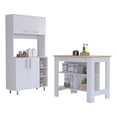 thumbnail image 1 of FM FURNITURE Surrey 2-Piece Modern Engineered Wood Kitchen Set in White/Oak, 1 of 7