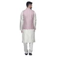 thumbnail image 3 of Atasi Kurta Pyjama Traditionnel Uni à Col Mandarin avec Ensemble de Veste Imprimée, 3 of 3