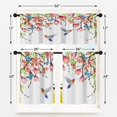 thumbnail image 3 of Flower and Bird Kitchen Curtains Butterfly Window Curtains and Valances Set 36 Inch, Watercolor Pink Botanical Short Tier Curtain for Kitchen, Spring Floral Small Kitchen Decor 52" x 24", 3 of 5