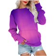thumbnail image 1 of HKEJIAOI 2023 Women Top Crew Neck Color Block Midweight Long Sleeve Top, 1 of 6