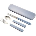 thumbnail image 2 of Dvkptbk 3Pcs/Set Spoon Fork Chopsticks Stainless Steel Travel Cutlery Tableware Box Home & Garden, 2 of 3