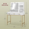 thumbnail image 3 of HOMCOM Vanity Table, Makeup Table with LED Mirror and Storage, White, 3 of 10