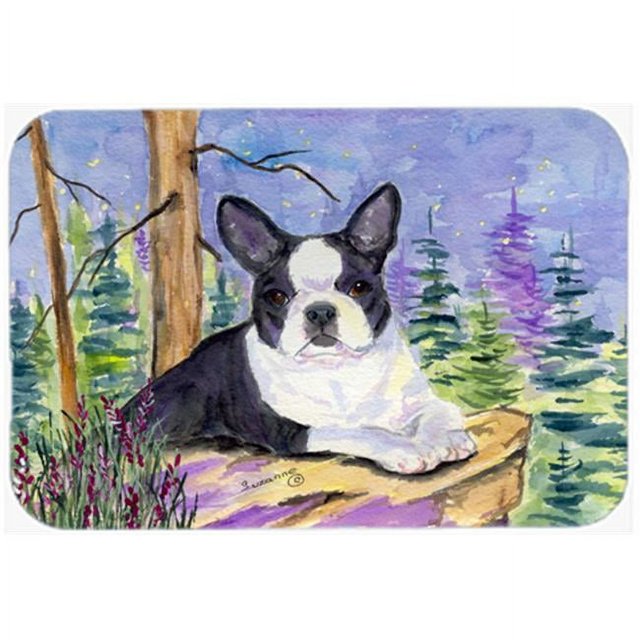 Carolines Treasures SS8638LCB Planche à Découper en Verre Boston-Terrier Grande