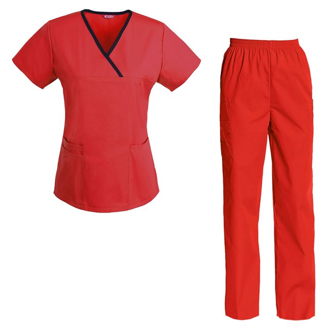 Women's Scrubs Set Scrub Top and Pants Scrubs Set