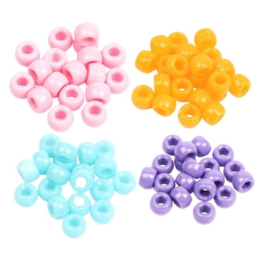 KLKCMS 1200 Pieces Large Hole Pony Beads DIY Barrel Shape Beads Anklets Craft Beads