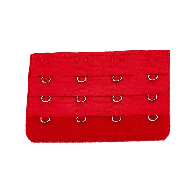 Langgg Rallonge de Bretelle de Soutien-Gorge Boucle 4 Crochets Accessoires Pratiques Respirants Réglables Remplacement 3 Rangées sous-Vêtements Rouge Vif