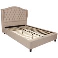 thumbnail image 1 of Valencia Tufted Upholstered Full Size Platform Bed in Beige Fabric, 1 of 3
