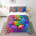 thumbnail image 2 of YST Kawaii Cat Bed in a Bag, Rainbow Leopard Print Bedding Set, 7-Piece, Full Size, 2 of 4