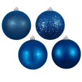 thumbnail image 1 of Vickerman N592002DA Boule Percée Finition Bleue 4 Ornement, 8 Po. - 4 par Sac, 1 of 2