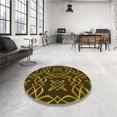 thumbnail image 4 of Ahgly Company Machine Washable Indoor Rectangle Transitional Black Brown Area Rugs, 7' x 9', 4 of 7