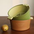 thumbnail image 2 of 1Pc/1 Set Vegetable Colander Large Capacity Double Layer Both Sides Handle Plastic Smooth Surface Draining Bowl Kitchen Accessories, 2 of 8