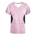 thumbnail image 3 of TIMIFIS Scrub for Women Printed Nurse Uniforms Tops V Neck Short Sleeve Nursing Tops with Pockets - Spring/Summer, 3 of 4