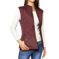 thumbnail image 1 of INSPIRE CHIC Gilet Matelassé Rembourré pour Femme à Fermeture Éclair devant avec Poches Rouge Vin m (US 10), 1 of 7