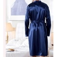 thumbnail image 4 of Men Solid Casual Long Sleeves Lace-up Home Pocket Long Pajama Robe, 4 of 6