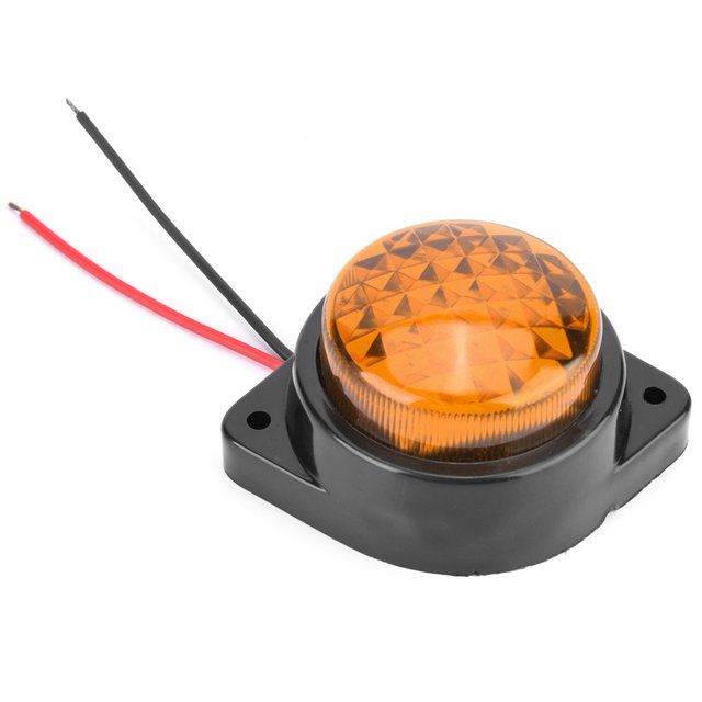 12V 6LED Mini Marqueur Latéral Rond Indicateur de Signalisation Lampe de Dégagement pour Remorque Camion (Jaune)