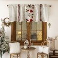 thumbnail image 4 of Christmas Curtains Embroidered Short Window Curtains, Holiday Theme Decorations for Kitchen Bathroom Bedroom, Festive Polyester Rod Pocket Drapes, 4 of 6