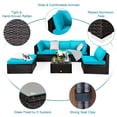 thumbnail image 4 of Costway 6PCS Outdoor Patio Rattan Furniture Set Cushioned Sectional Sofa Turquoise, 4 of 10