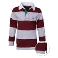 thumbnail image 2 of Sportoli Polo Rugby à Manches Longues à Larges Rayures en Coton 100 % pour Petits Garçons - Bourgogne/gris (Taille 3), 2 of 6