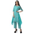 thumbnail image 3 of Moomaya Ensemble Kurti Kurta Pantalon pour Femmes Col Bateau Imprimé Robe 2 Pcs Tenue Ethnique, 3 of 6