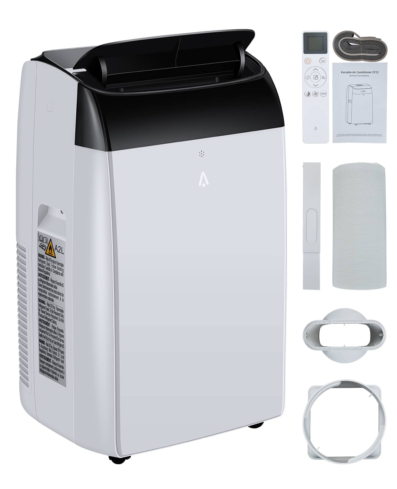 Eastvita 12000 BTU Portable Air Conditioner Cools Up to 550 Sq Ft. 3-in - 1 Energy - Efficient AC Unit with Remote Control/Quiet Sleep Mode/24H Timer//Window Kit (Black)