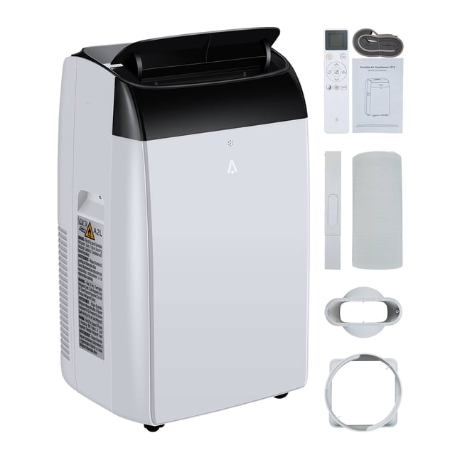 Ourlova Portable Air Conditioner 12000 BTU Cools Up to 550 Sq Ft 3 In 1 Energy Efficient Cooling AC Unit with Remote Control Quiet Sleep Mode 24H Timer Includes Window Kit Black
