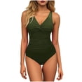 thumbnail image 1 of JMYHOAM One Piece Swimsuit Women Swimwear Women Solid Color Backless Strap Bikini Swimsuit Bikini Color Blocking Off-Shoulder Set, 1 of 8