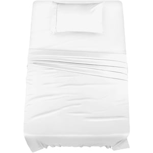 Casavia - Ensembles de literie Premium- 400 Thread Count- Soft Sateen 100% Coton - Jumeau 3 Ensembles de feuilles, 3 Pc Couches pour enfants, dortoirs & Adultes, Poche profonde, Facile d'ajustement, Draps de lit jumeaux (Draps blancs brillants)