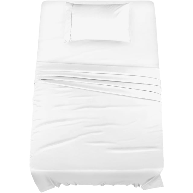 Casavia - Ensembles de literie Premium- 400 Thread Count- Soft Sateen 100% Coton - Jumeau 3 Ensembles de feuilles, 3 Pc Couches pour enfants, dortoirs & Adultes, Poche profonde, Facile d'ajustement, Draps de lit jumeaux (Draps blancs brillants)