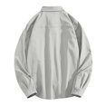 thumbnail image 4 of PMUYBHF Chemise Habillée Noire pour Hommes Coupe Régulière Automne Hiver Décontractée Col à Revers Manches Longues Vacances Extérieur, 4 of 5