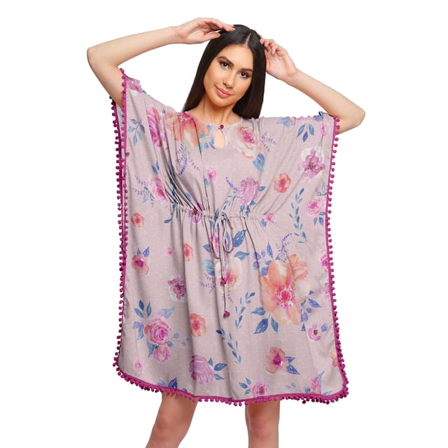 Moomaya Robe Caftan Imprimée de Couverture de Bikini Robes Caftan pour Femmes Grande Taille