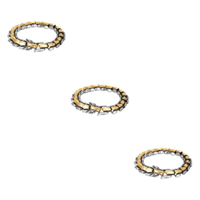 Thinsony Distinctive Gothic Punk Dragon Scale Bangle 48 inches Cool and Contemporary Light Gold 7.48 Inch 3Set