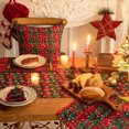 thumbnail image 4 of Plaid Christmas Table Runner, Winter Holiday Snowflake Table Runners, Xmas Decorations Indoor Outdoor Farmhouse Home Kitchen Dining Party Decor, 4 of 4
